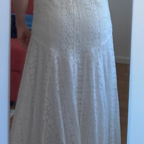 Lulu's Infinite Bliss Ivory Lace Backless Trumpet Maxi Dress S (tailored) - Picture 4 of 11